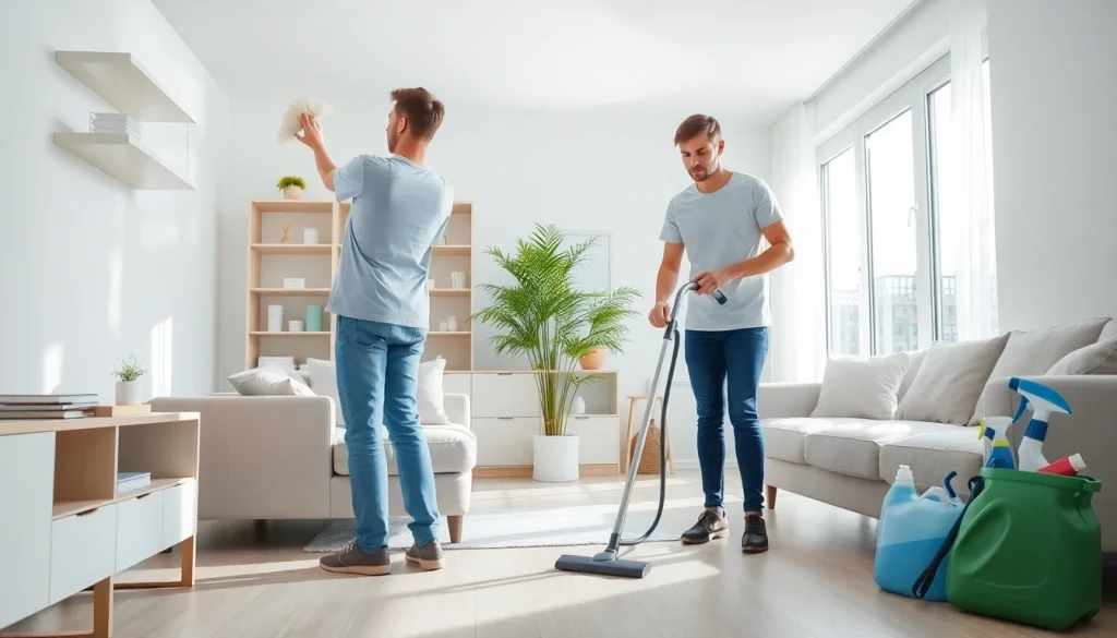 Experience a professional Cleaning Service with a dedicated team in a clean, bright home.