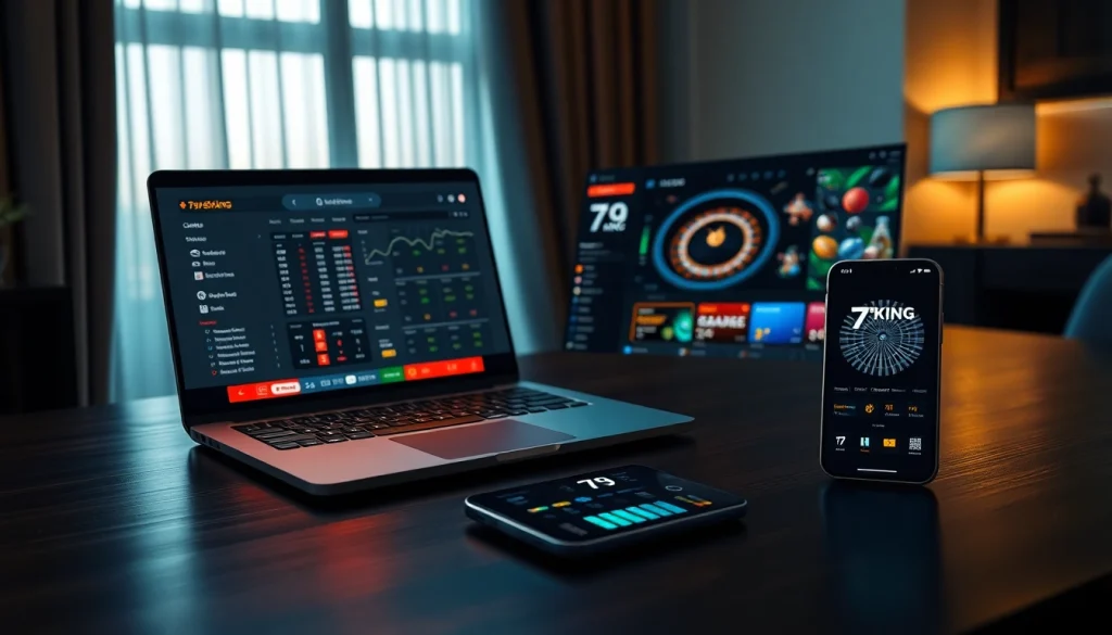 Painel de apostas online da 79king em laptop com apostas ao vivo e interface de cassino