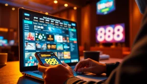 Experience the excitement of online betting with the 888new platform interface showcasing various games.