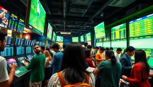 Discover the best sports betting sites for Mexico with vibrant scenes of sports enthusiasts placing bets.