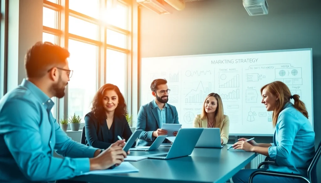 Engaging strategy meeting for https://fhpts.com with diverse team collaboration in a modern office