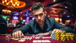 Gambling strategy at the table with chips and cards on https://uu88.how/ showcasing excitement.