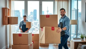 Toronto moving company helping clients move into a new apartment with teamwork and dedication.