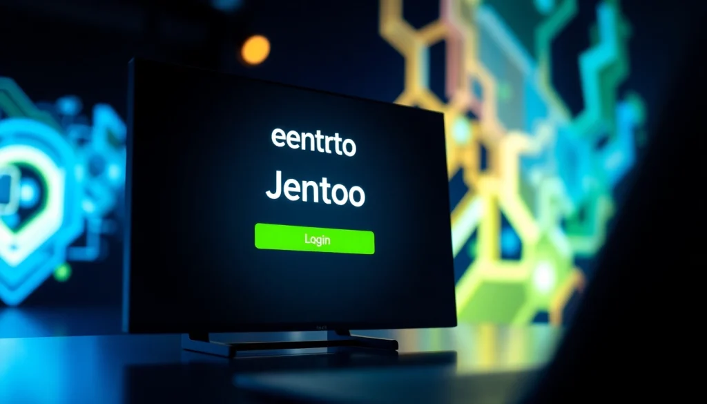 Login portal dengan tampilan modern untuk jentoto login yang menonjolkan keamanan dan kemudahan.
