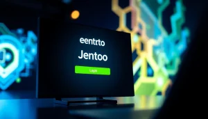 Login portal dengan tampilan modern untuk jentoto login yang menonjolkan keamanan dan kemudahan.
