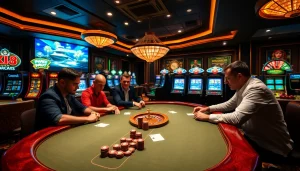 Experience the thrill with XX88 Boats at a high-stakes poker game, complete with vibrant colors and intense action.