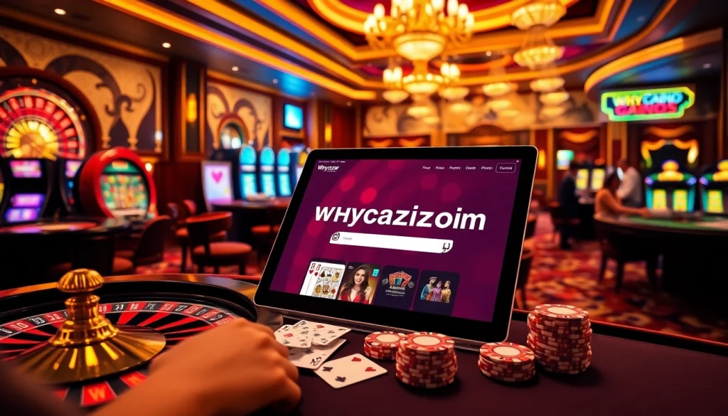 Engaging players at an exciting online gambling scene with https://whycazino.com prominently featured.