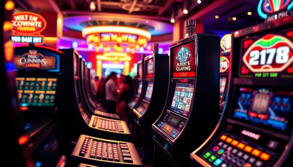 Putar slot yang menyenangkan dengan permainan slot berwarna-warni di kasino.