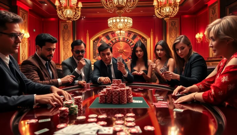 Experience the thrill of a poker game featuring hi88vip6 chips stacked high on a luxury casino table.