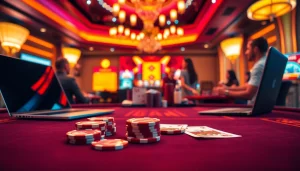 Engaging gaming scene at Nhà Cái NEW88, featuring digital cards and chips at an online casino table.