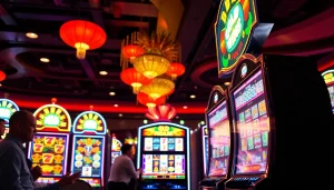 Putar slot di mesin dengan instrumen yang menarik di kasino.