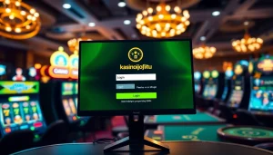 Masuk ke kasinojitu login dengan antarmuka menarik yang menampilkan berbagai ikon permainan.