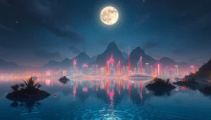 Visualize the creativity and adventure of https://www.trilgameshproject.com through a fantastical landscape