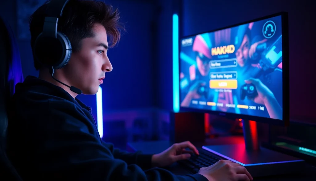 Login ke permainan hakim4d dengan pemain yang terfokus pada layar.