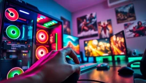 Engage in thrilling gameplay at https://rusia777.com with a vibrant gaming setup.