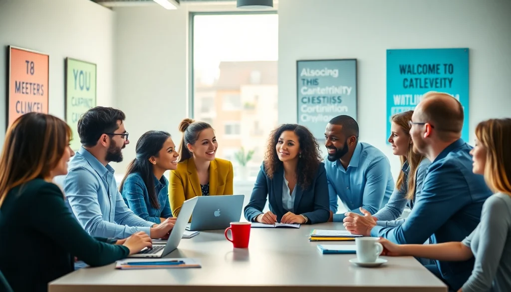 Engage with the vibrant learning environment of CareerSprints.com, showcasing diverse professionals collaborating.