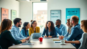 Engage with the vibrant learning environment of CareerSprints.com, showcasing diverse professionals collaborating.