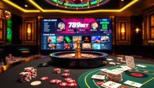 Experience the thrill of betting at nhà cái 789BET with this vibrant casino scene.