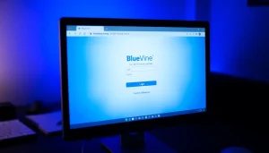 Access the BlueVine login page with confidence and security in a professional workspace.