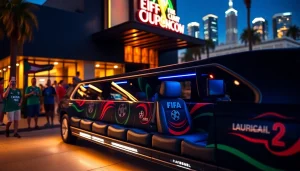 Experience World Cup Group Transportation in a luxurious limousine, ready for an unforgettable ride to the game.