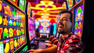 Menangkan permainan dengan slot depo 1k yang penuh warna dan cahaya di kasino yang meriah.