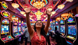 Maksimalkan keseruan Istana777 dengan pemain yang tengah merayakan kemenangan di kasino.