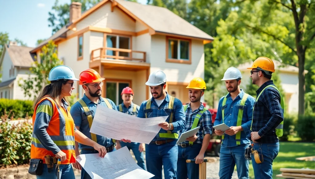 Team of New Jersey General Contractor professionals collaborating on a residential construction project.