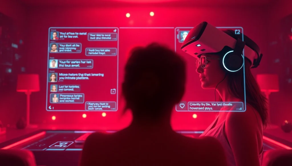 AI sex platform illustrating futuristic technology and intimate interactions.