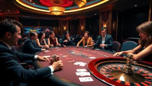 Engaging gambling scene at New66 showing poker action and vibrant casino atmosphere.