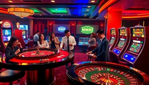 Experience thrilling gameplay at MM 88 with vibrant casino elements and excited players.