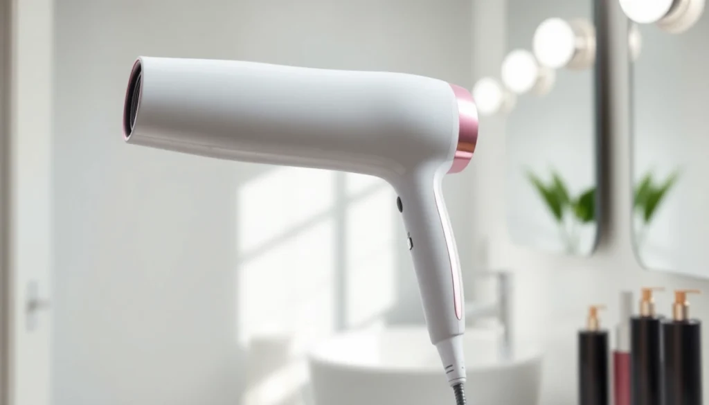 Experience the laifen swift special hair dryer with sleek design and versatile nozzles in a bright bathroom setting.