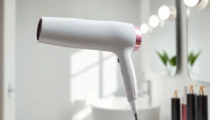 Experience the laifen swift special hair dryer with sleek design and versatile nozzles in a bright bathroom setting.