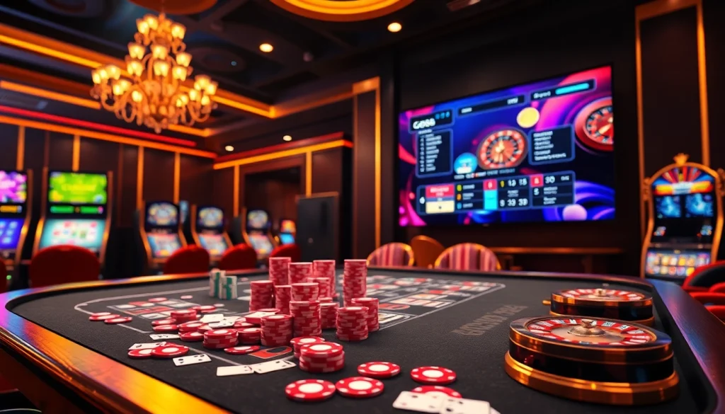 Experience the thrilling atmosphere of GG88 with vibrant casino games and a luxurious online interface.