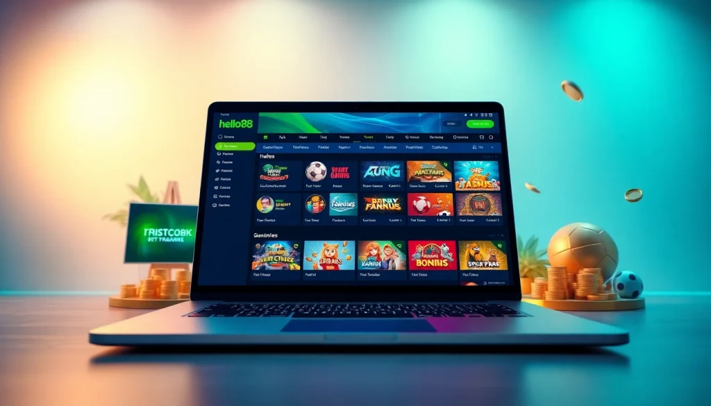 Hello88 online betting platform interface showcasing user-friendly betting options in an engaging atmosphere.
