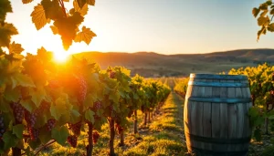 Explore stunning Clarksburg wineries nestled in lush vineyards at sunset, showcasing serene beauty.