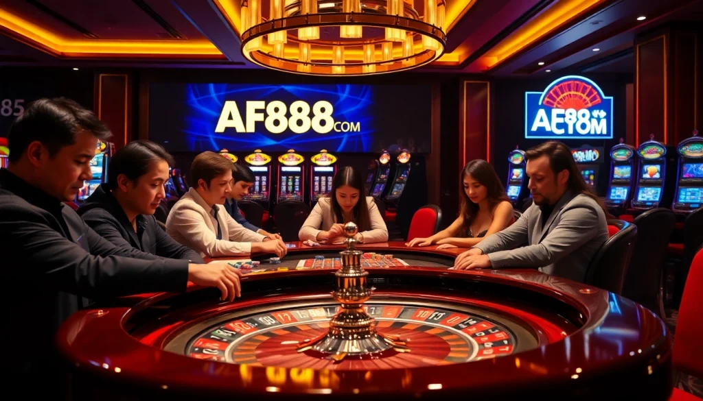 Experience the thrill at AF88 COM with vibrant casino gameplay featuring roulette and diverse players.