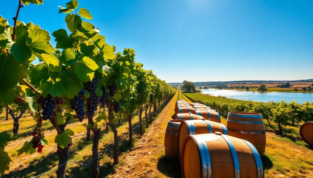 Experience the scenic vineyards and wine culture of Clarksburg CA with vibrant grapevines and river views.