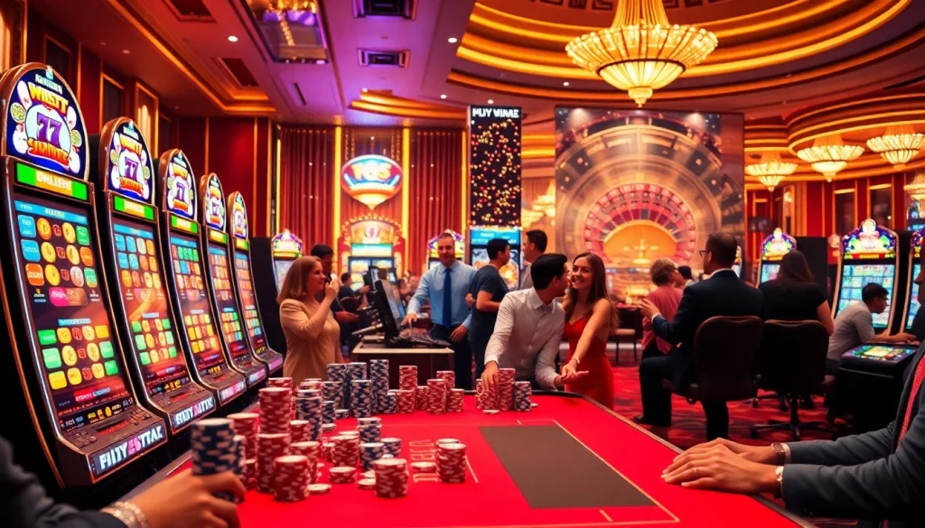 Enjoy Slot Online excitement with vibrant machine displays and thrilling casino atmosphere.