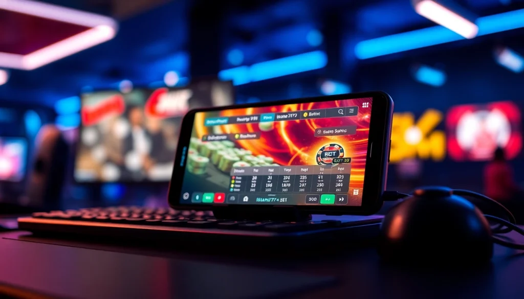 Permainan slot istana777 bet yang menarik dengan tampilan menawan di ponsel pintar modern.