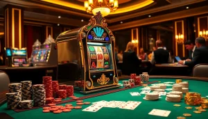 Experience the excitement of winning on doaslot slot machines in a luxurious casino setting.