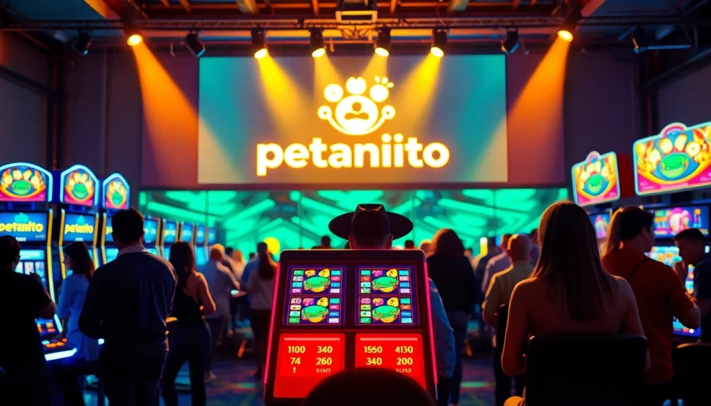 Menggambarkan pengalaman bermain game online petanitoto yang energik dan penuh warna.