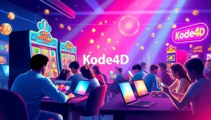 Kode4D gaming experience showcasing vibrant slot machines and engaging players in an exciting online environment.