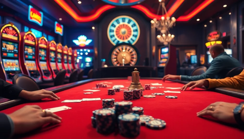 Addressing 주소모음 with vibrant poker action and luxury casino elements in an inviting setting.