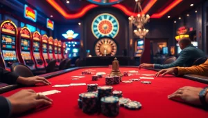 Addressing 주소모음 with vibrant poker action and luxury casino elements in an inviting setting.