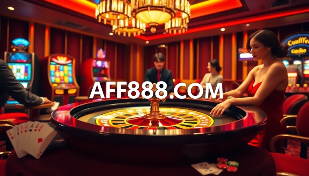 Experience thrilling gameplay at AF88 COM with vibrant casino scenes and engaging betting actions.
