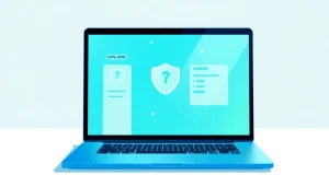Download vpn fre with confidence on a laptop interface showcasing the VPN app's features.