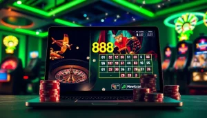 Experience the excitement of gambling at https://888newco.com/ with vibrant roulette wheels and poker chips.