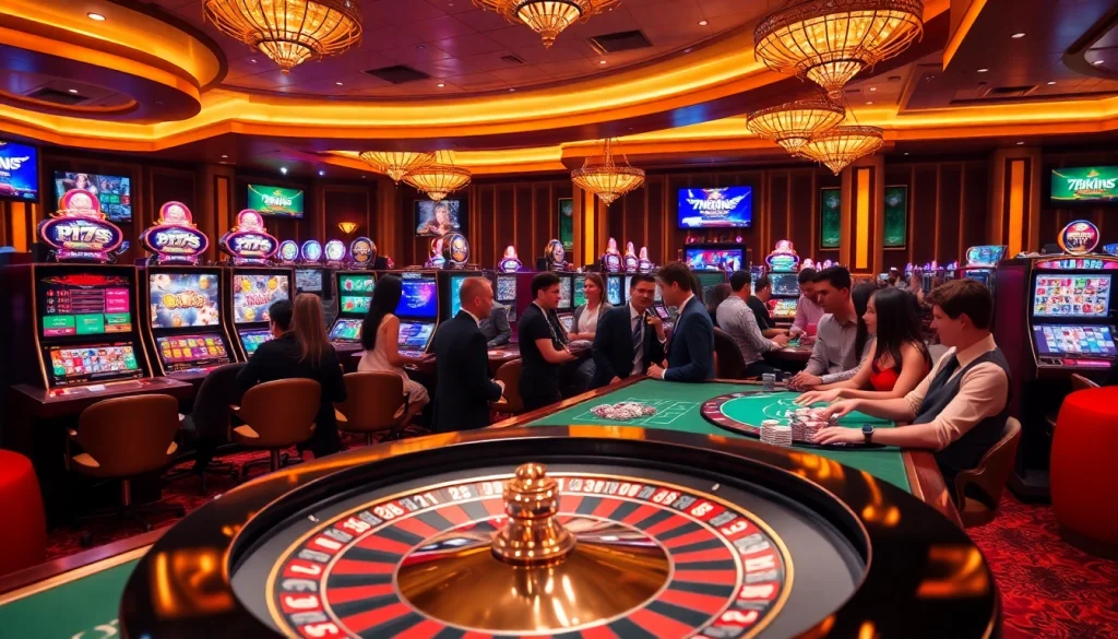 Experience thrilling gameplay at 79king with vibrant casino visuals, lively players, and luxurious tables.