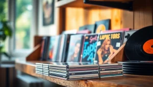 Browse through a vibrant audio cd collection with various album covers showcased elegantly.