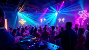 Experience the vibrant nightlife at nightclubs in san juan, puerto rico, filled with energetic party-goers and dynamic lighting.
